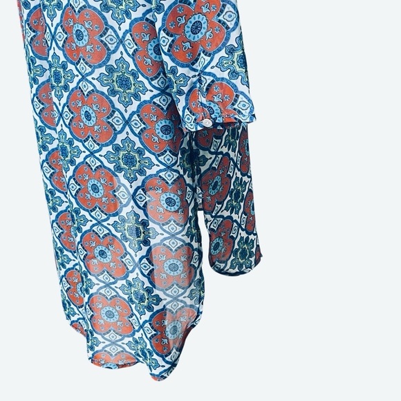 Anthropology Fig and Flower geometric floral print top size M - Picture 4 of 14